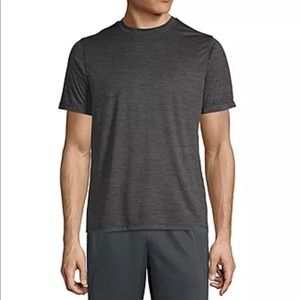 Xersion Performance BLK GRAY MELANGE Mens Crew Neck Short Sleeve T-Shirt